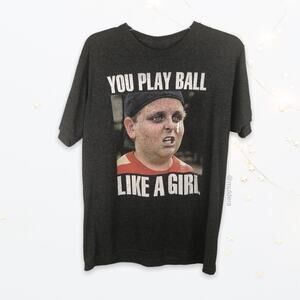 The Sandlot Mens You Play Ball Like A Girl Movie Graphic Gray Shirt